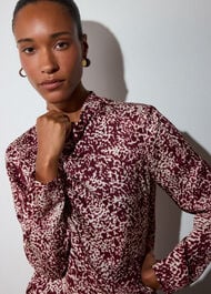 Feathered Animal Satin Blouse