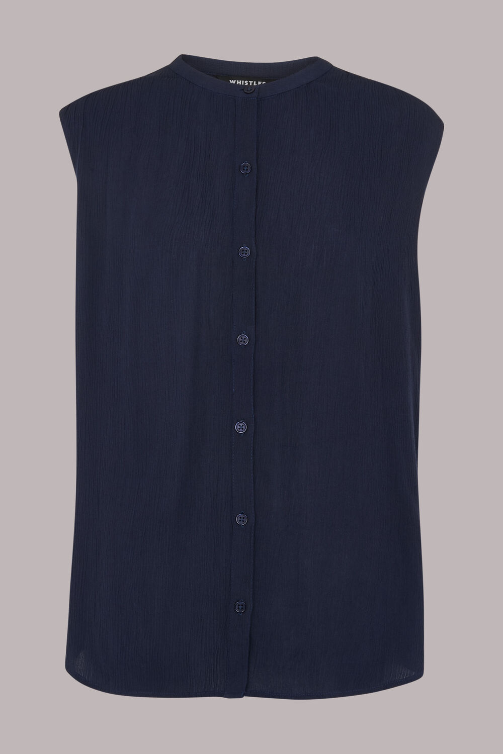 Crinkle Button Front Tank Top