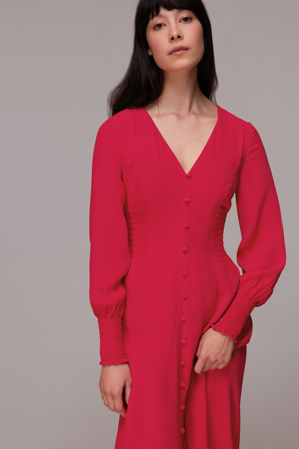 Ilana Shirred Midi Dress