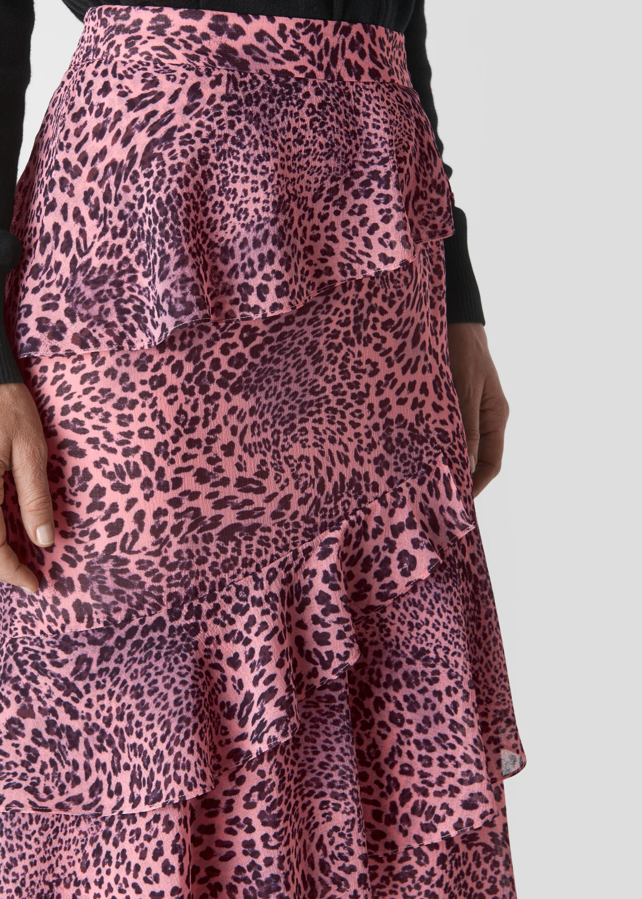 Wild Cat Print Skirt Pink/Multi