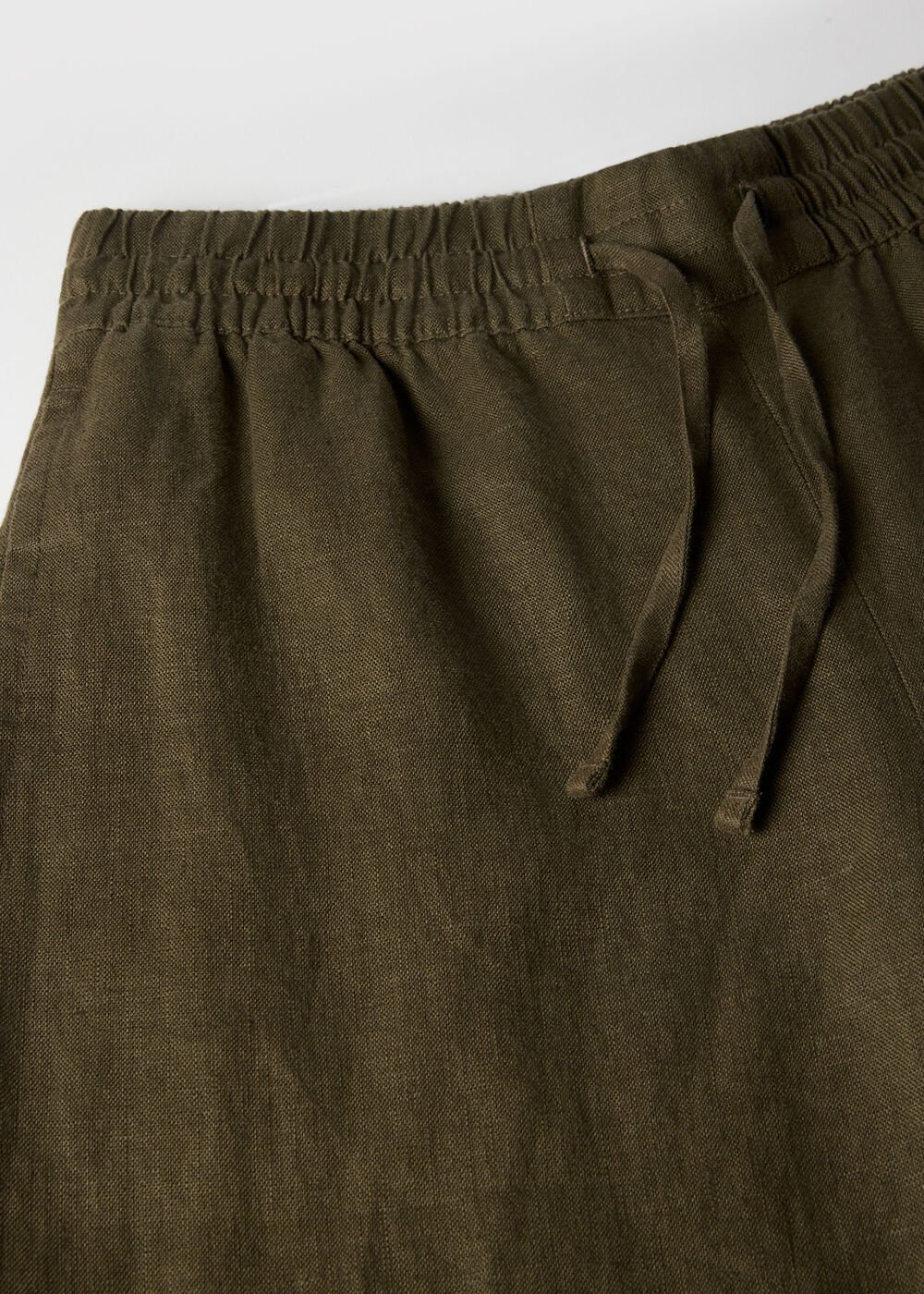 Elasticated Linen Crop Trouser