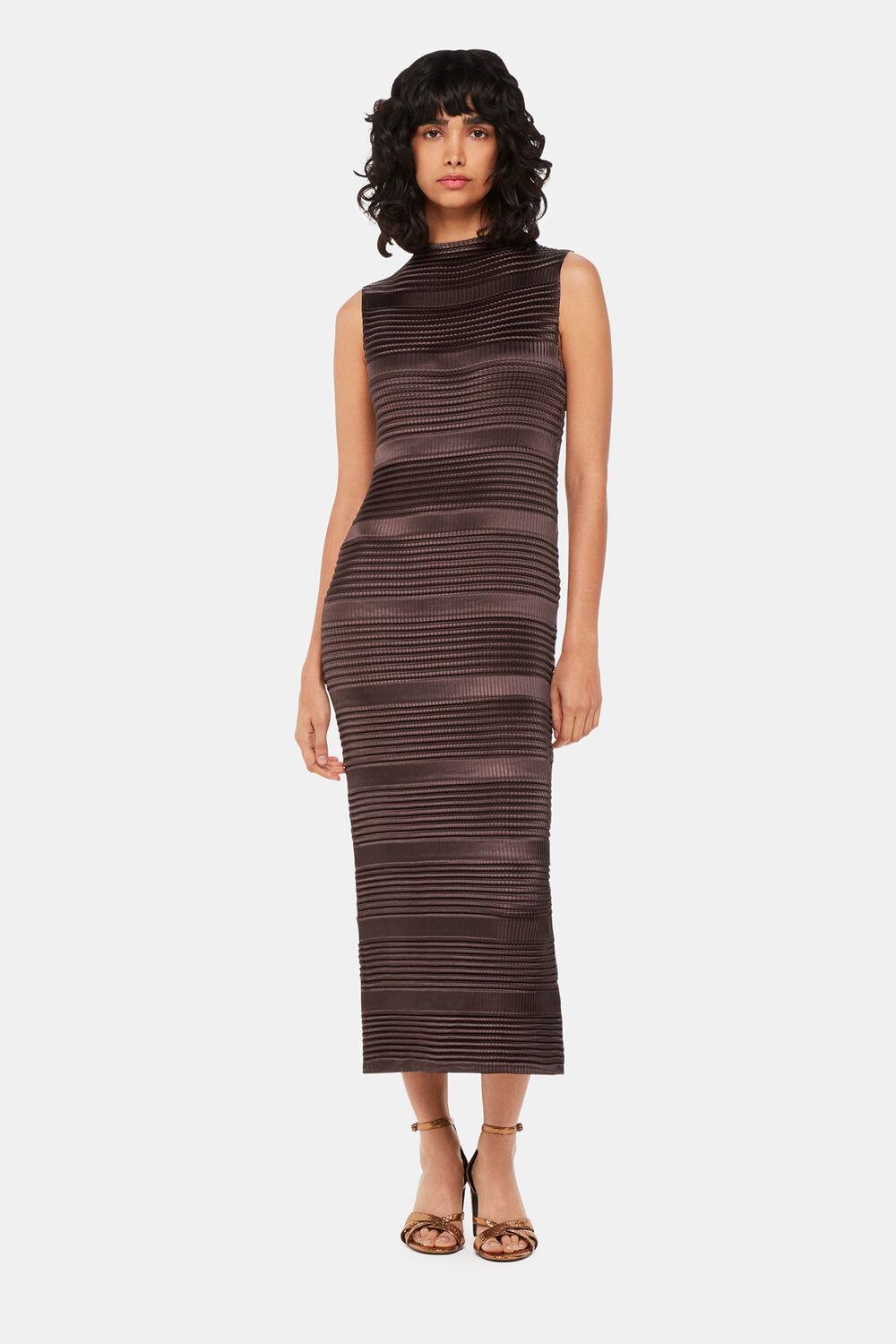 Sleeveless Ruched Column Dress