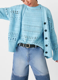 Cotton Pointelle Cardigan