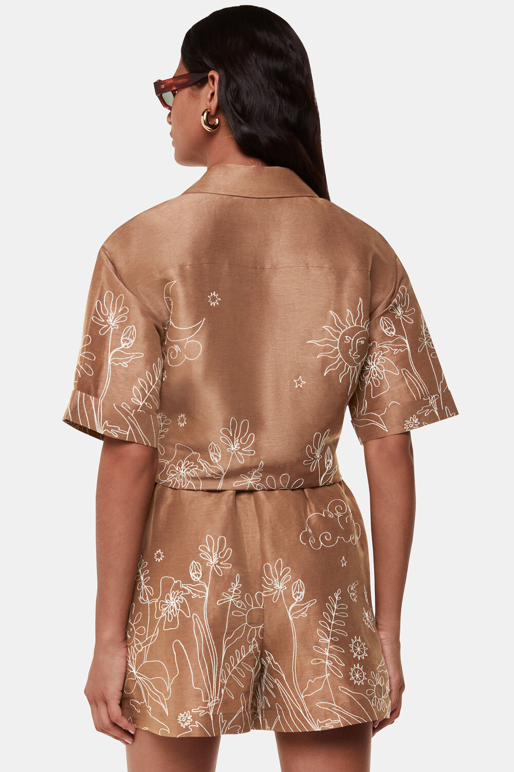 Embroidered Scribble Short