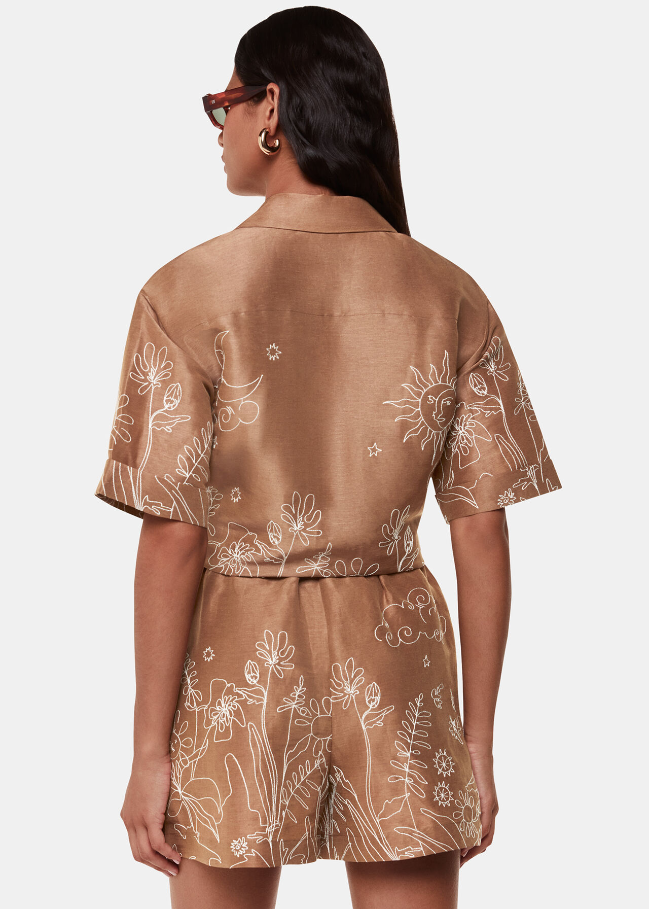 Embroidered Scribble Short