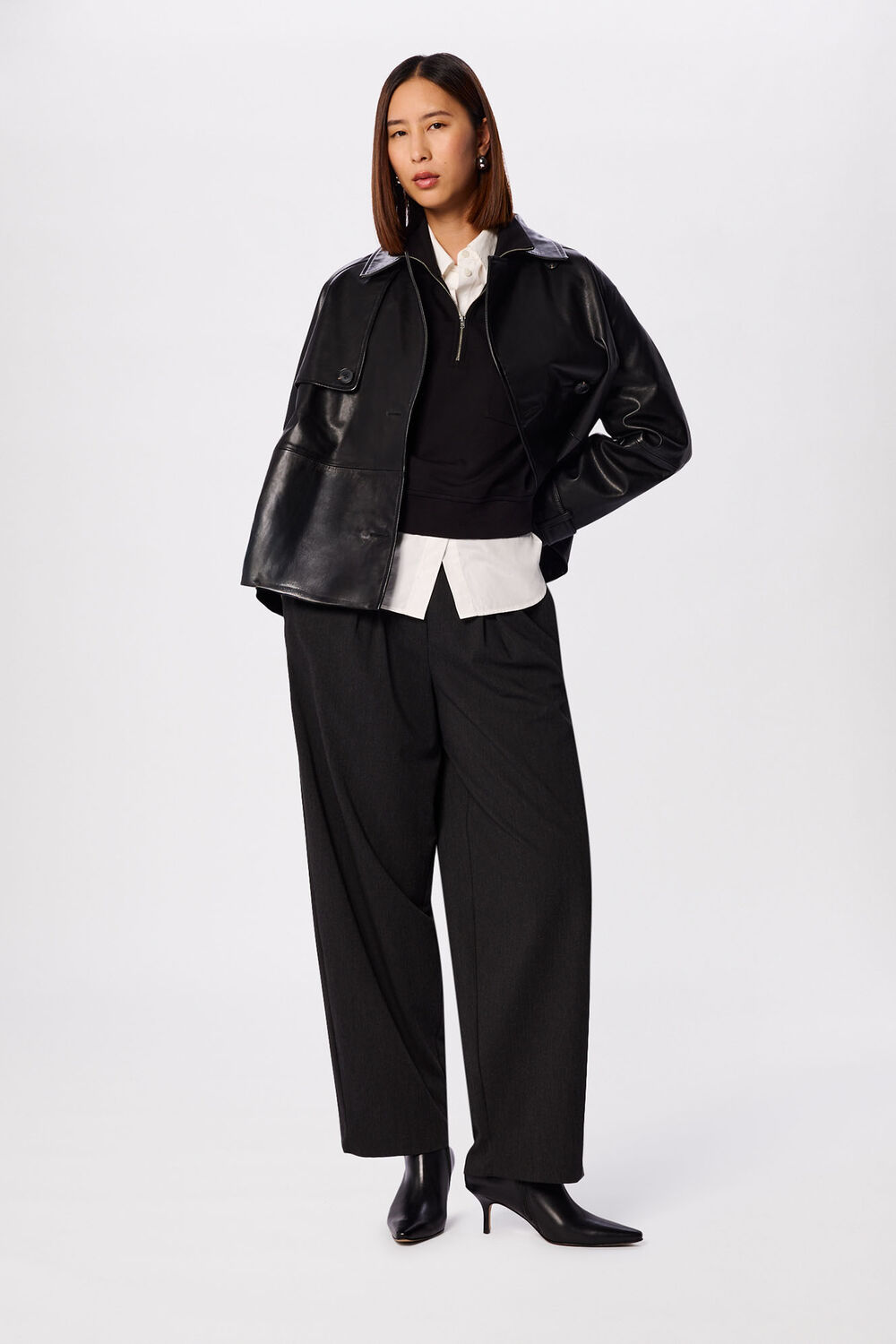 Black Funnel Quarter Zip Sweat
