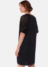 Lucy Zebra Velvet Sleeve Dress