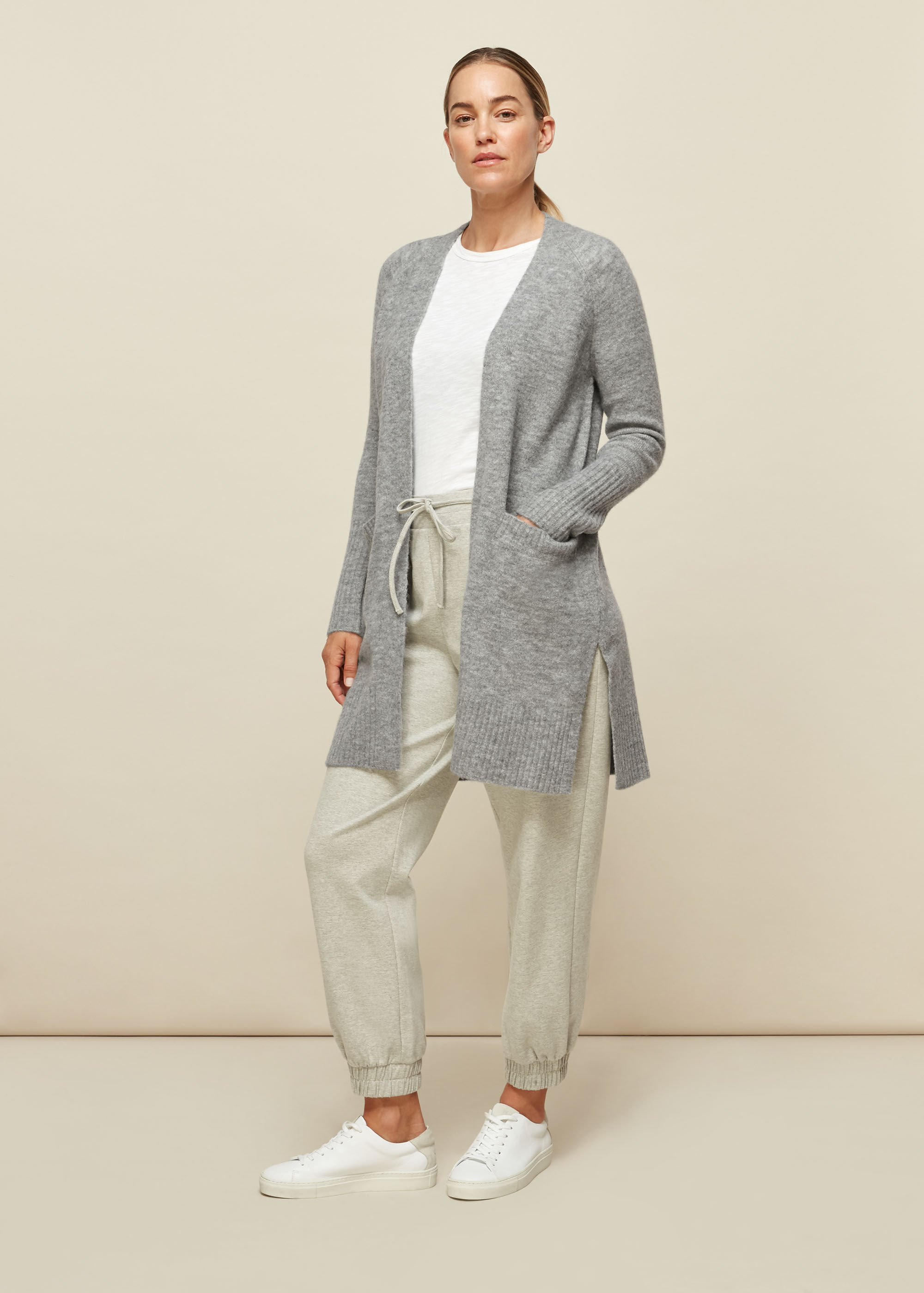 longline wool cardigan