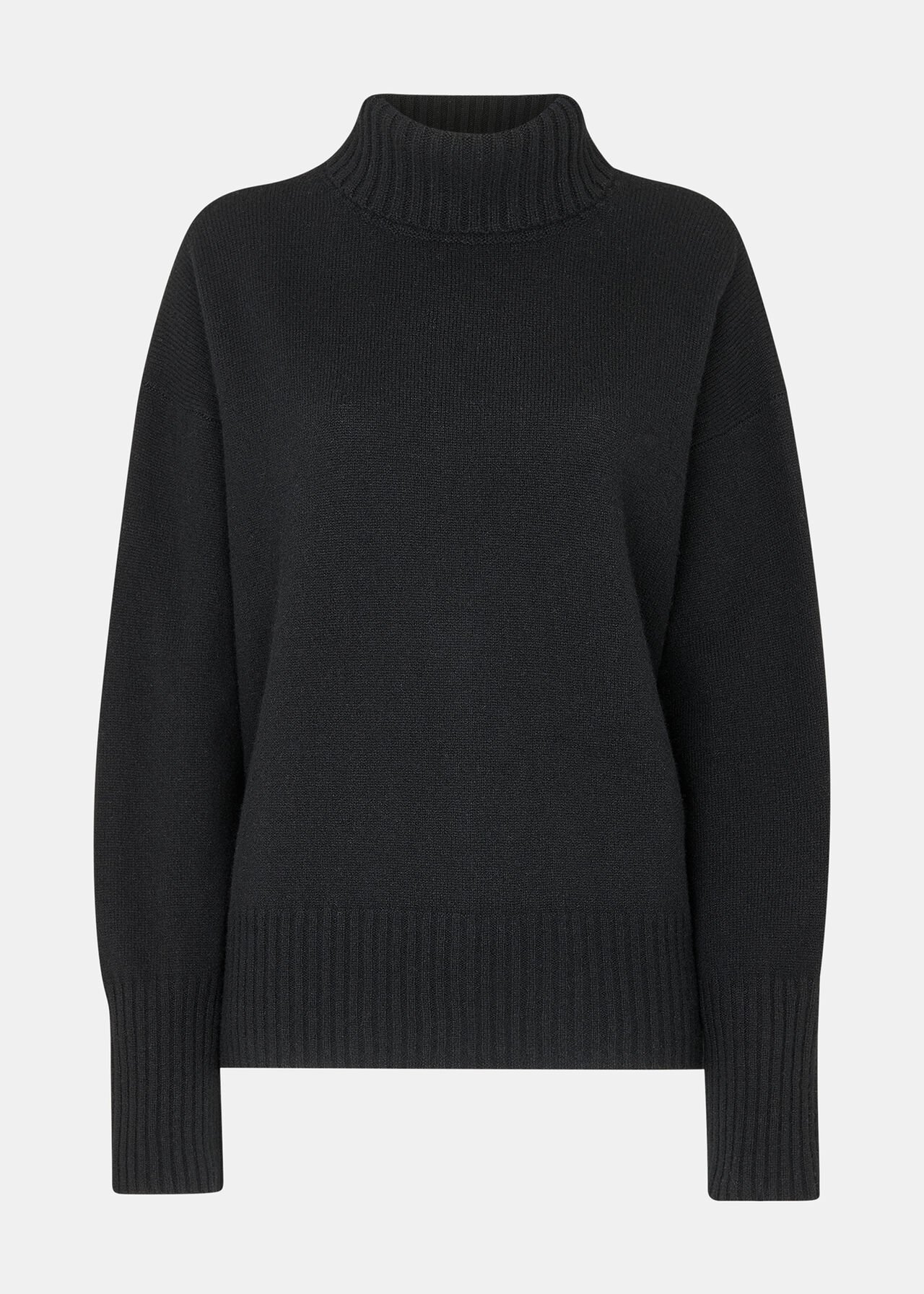 Wool Split Back Roll Neck