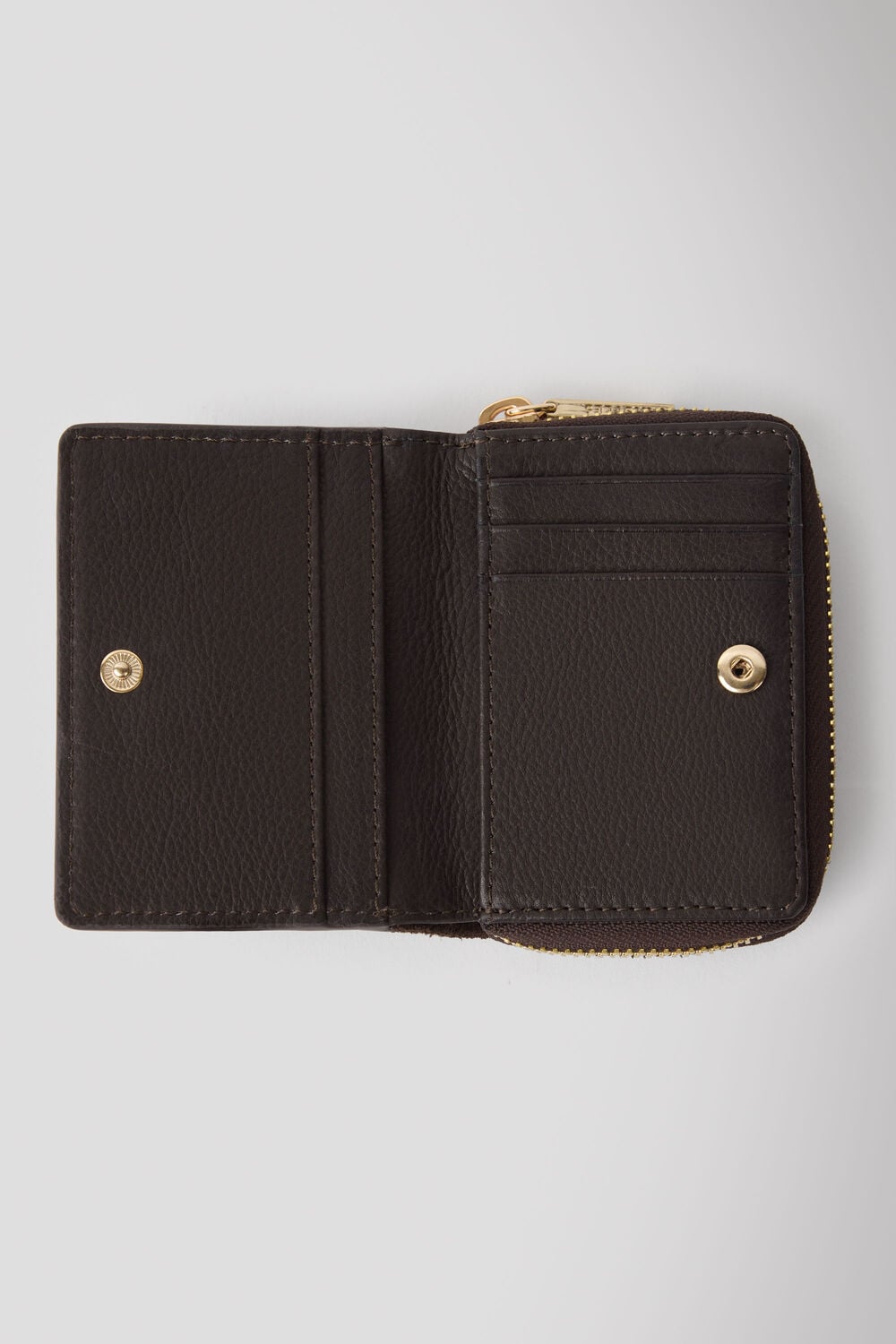 Chocolate Suede Koa Compact Purse