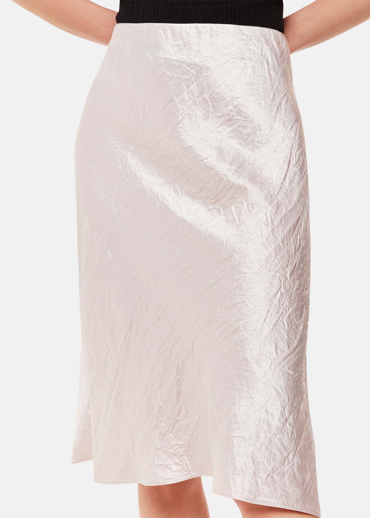 Satin Knee Length Skirt
