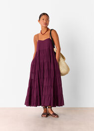 Petite Cotton Tiered Maxi Sun Dress