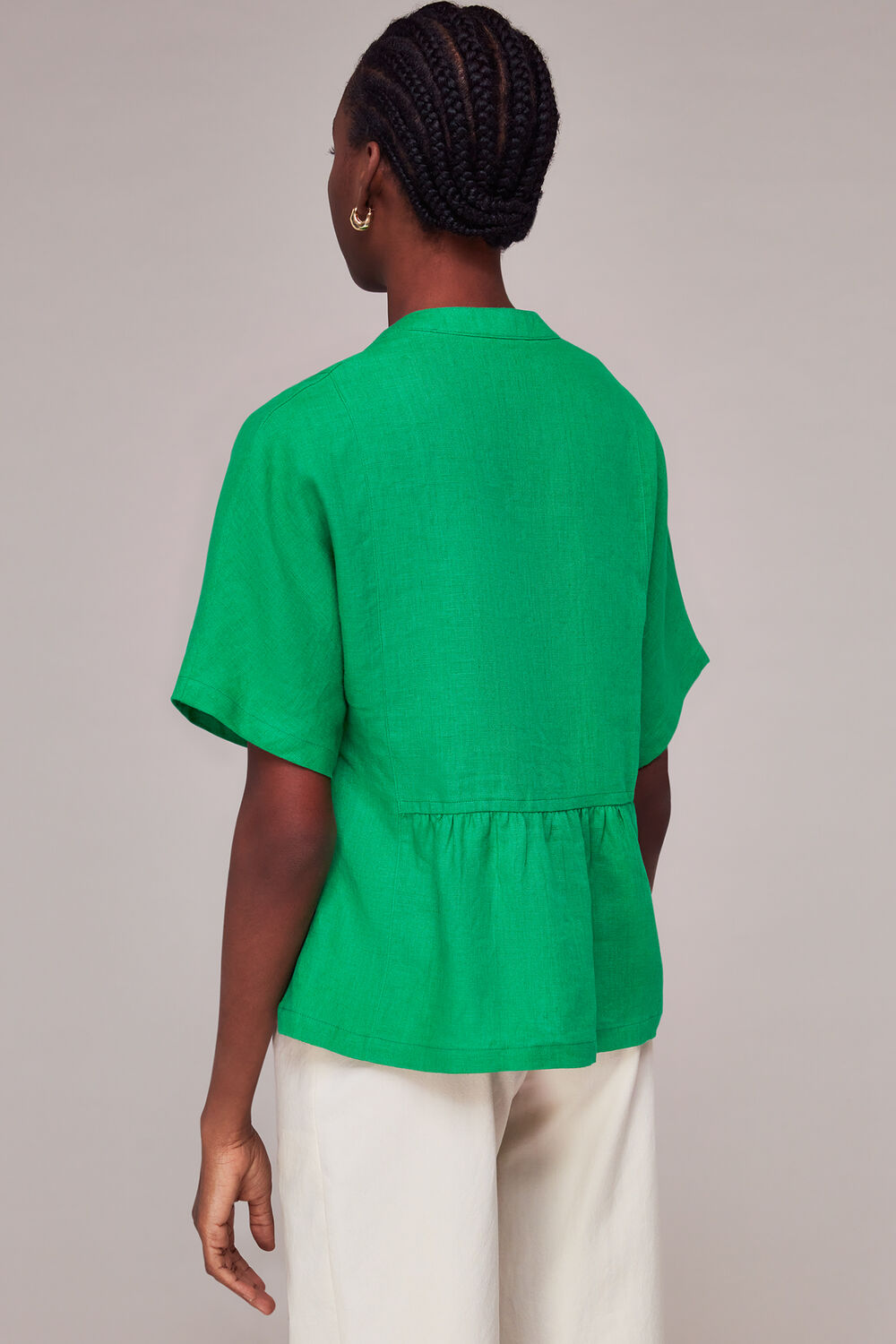 Hannah Linen Peplum Blouse