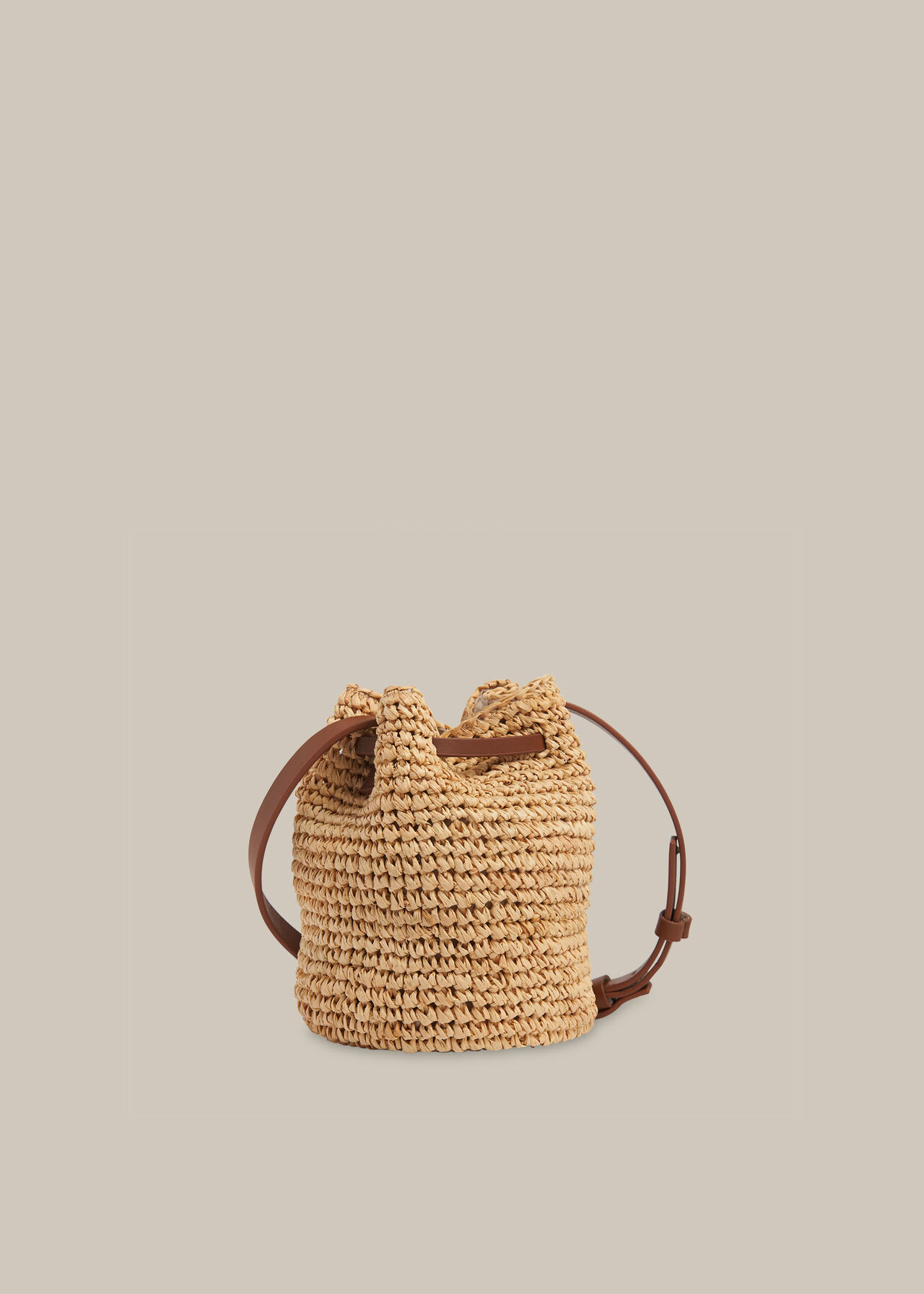 Abi Mini Straw Drawstring Bag