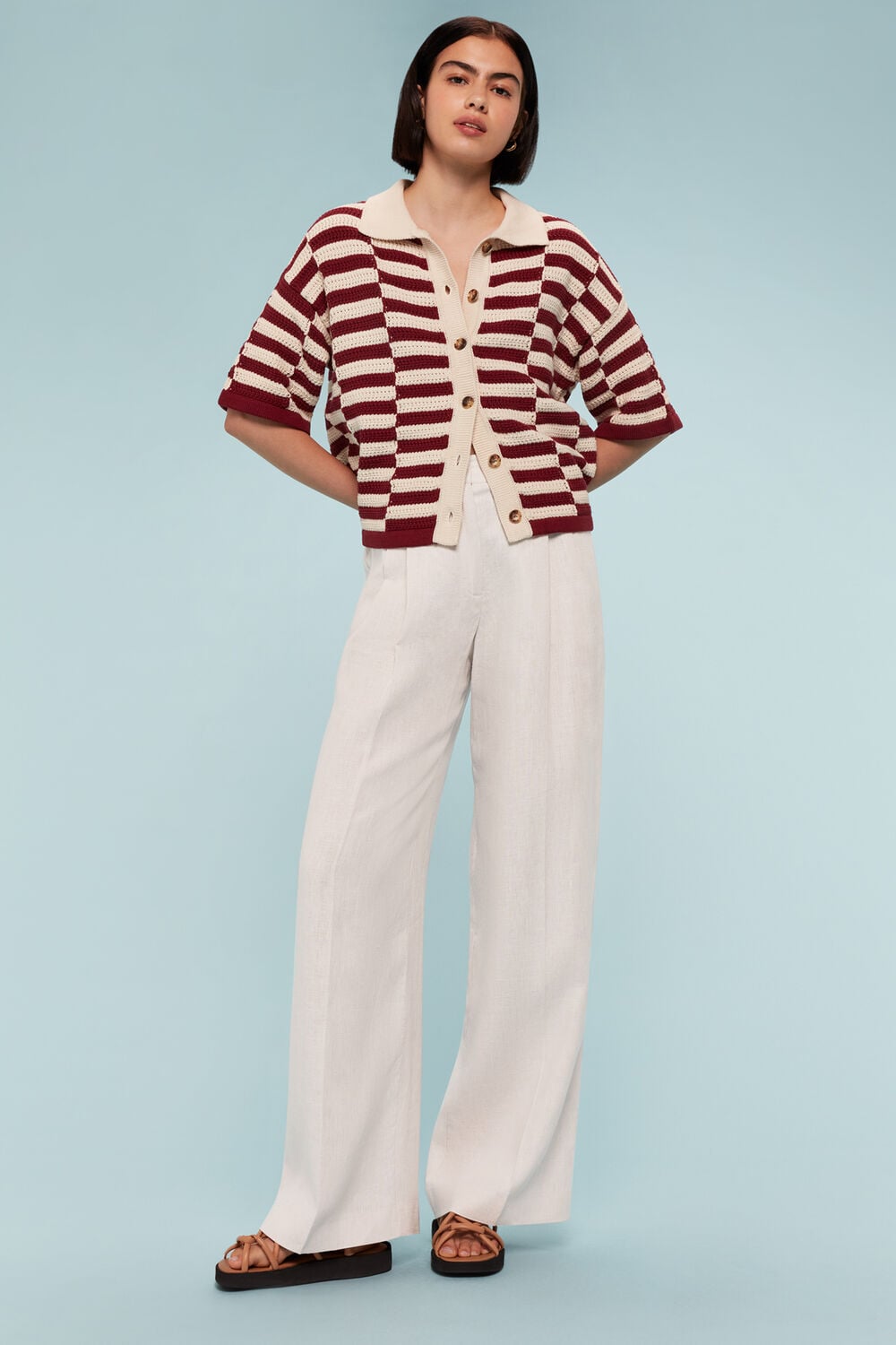 Lea Pleat Linen Trouser