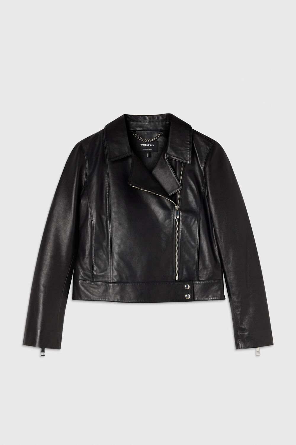 Black Clean Zip Leather Jacket