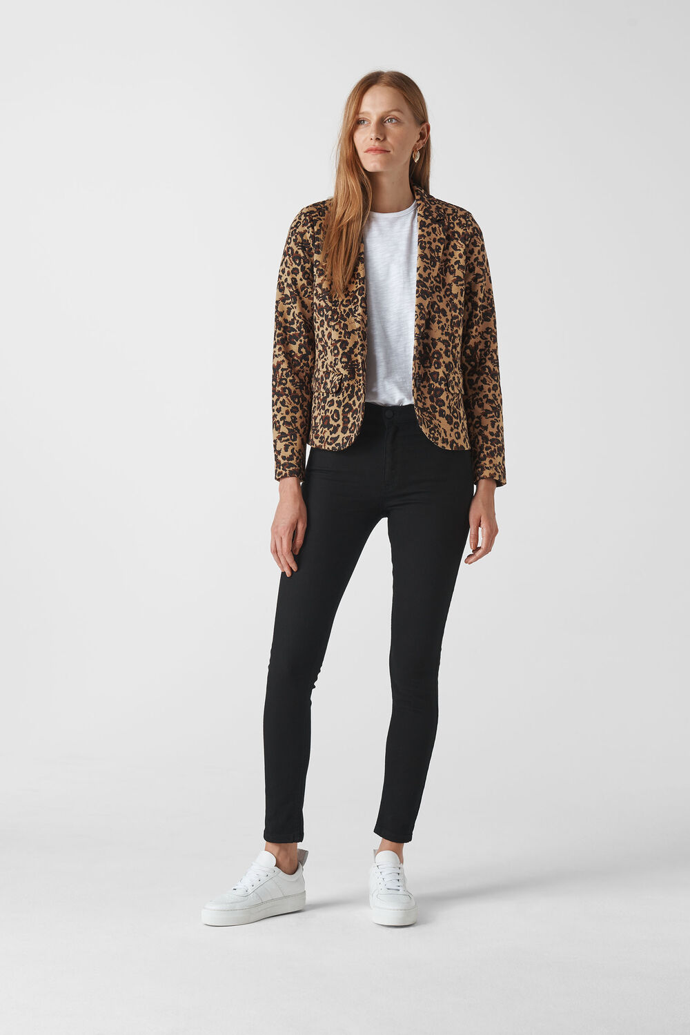 Animal Jacquard Jersey Jacket Leopard Print