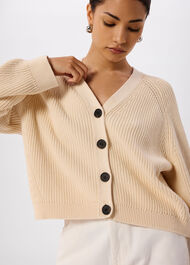 Petite V Neck Cotton Cardigan