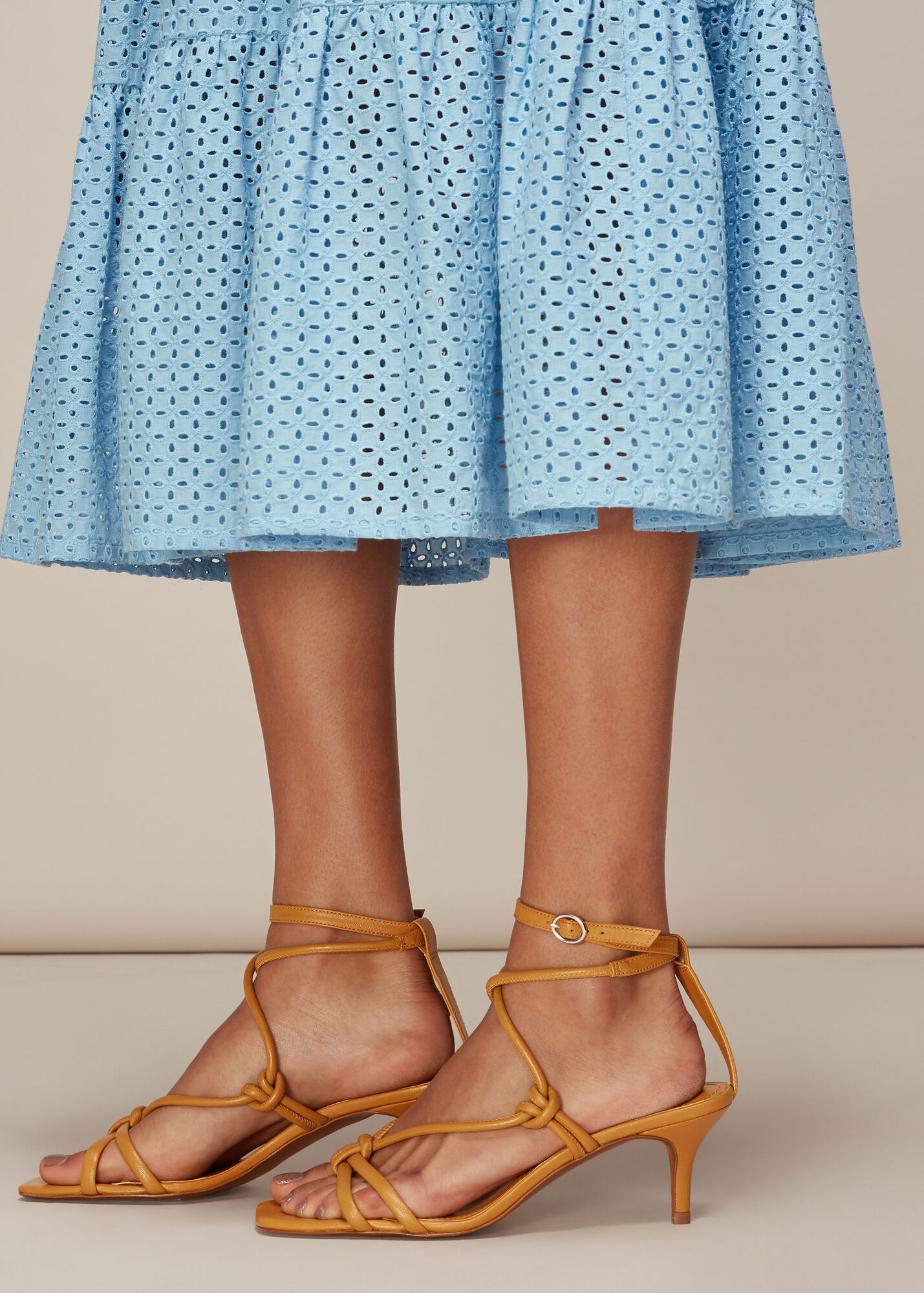 Mustard Kitten Heel Sandal WHISTLES