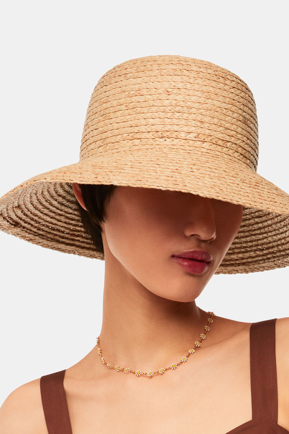 Neutral Wide Brim Straw Hat