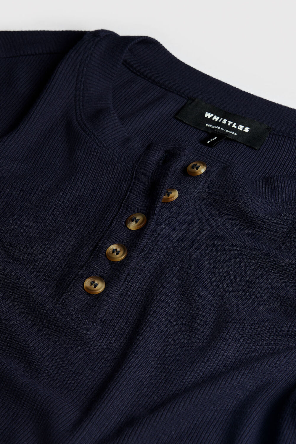 Navy Essential Rib Henley