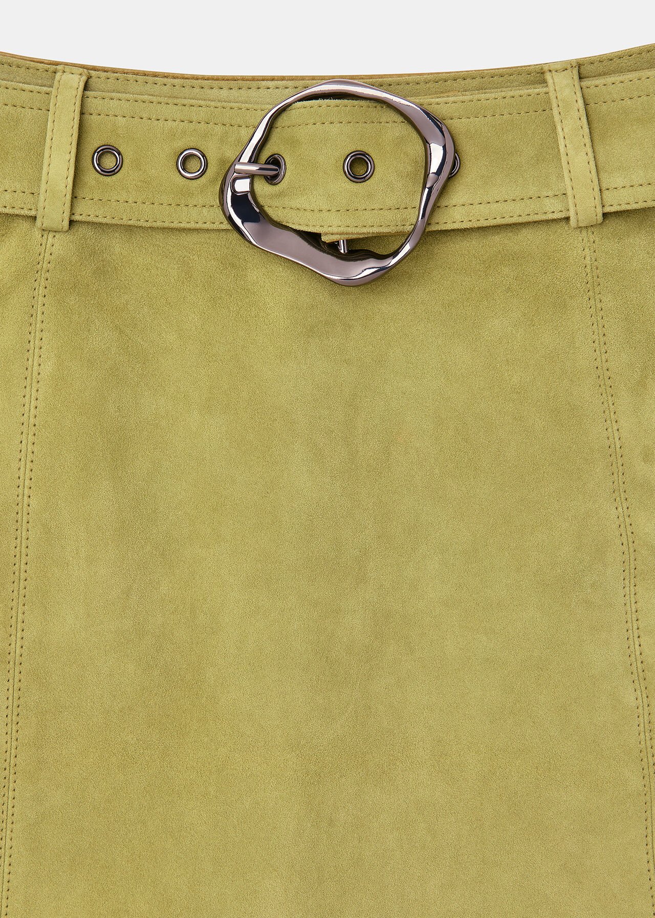 Suede Belted Mini Skirt