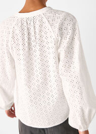 Broderie V Neck Blouse