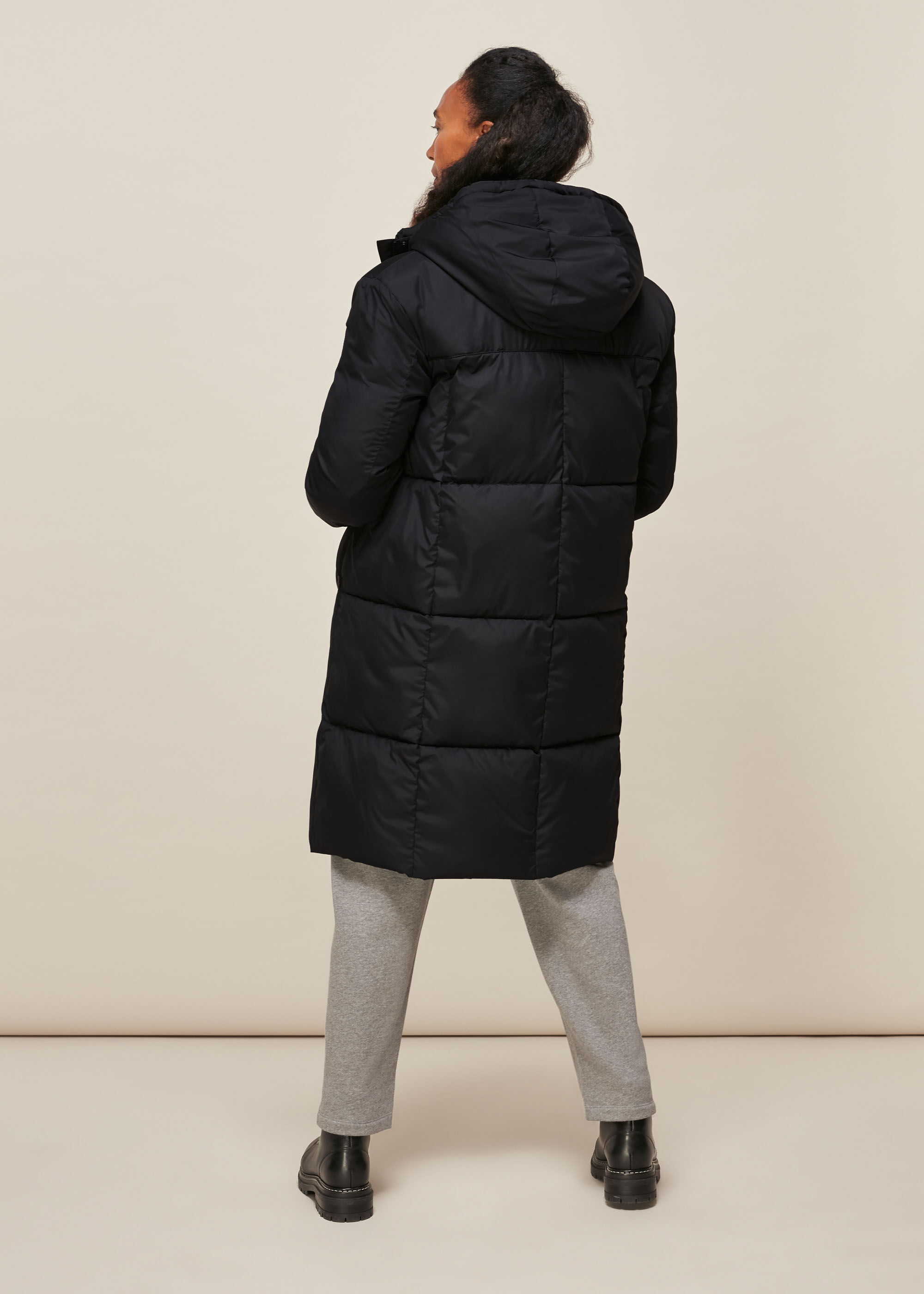Black Hooded Puffer Jacket | WHISTLES 