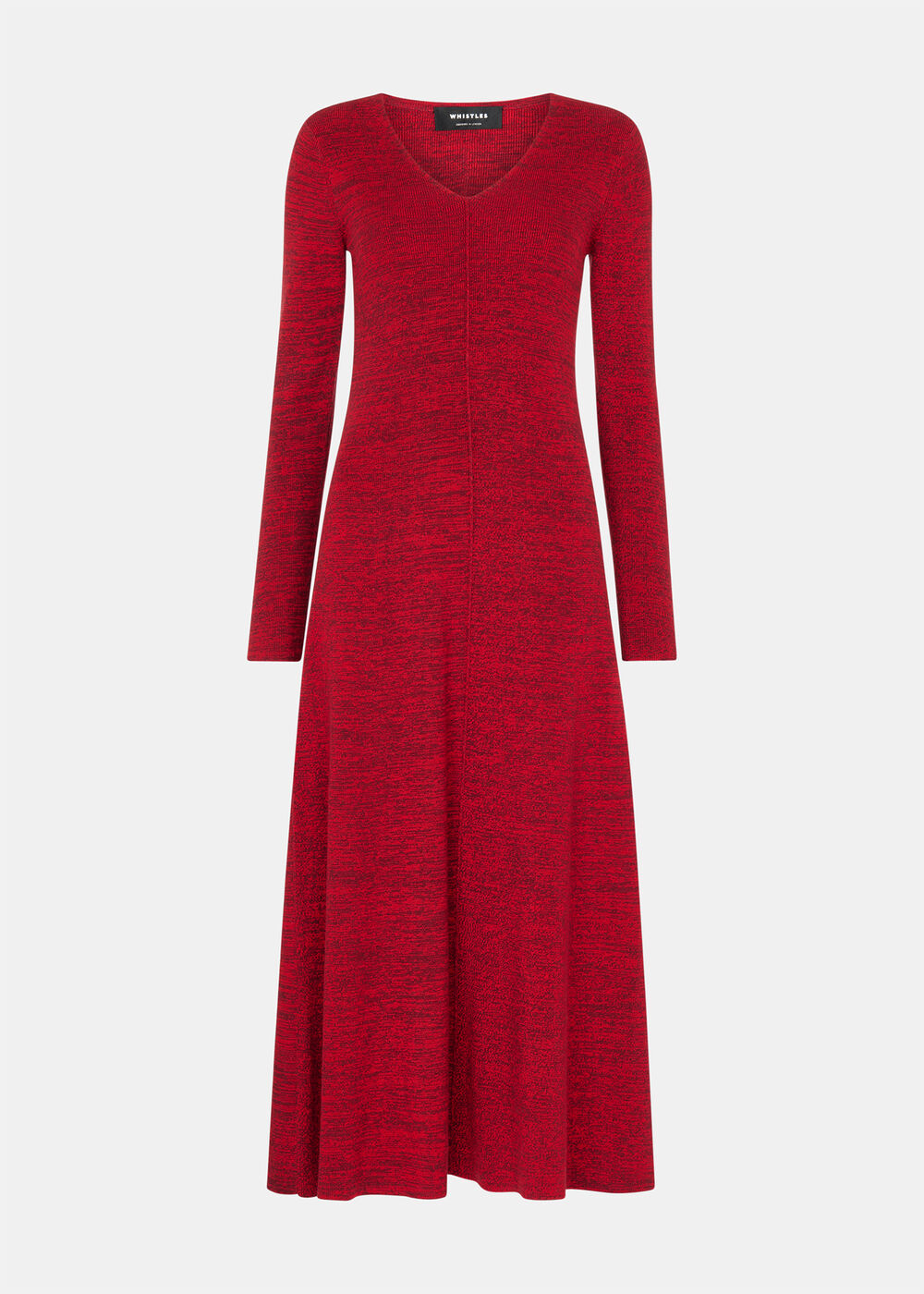 Melange Ribbed Midi Knit Dress