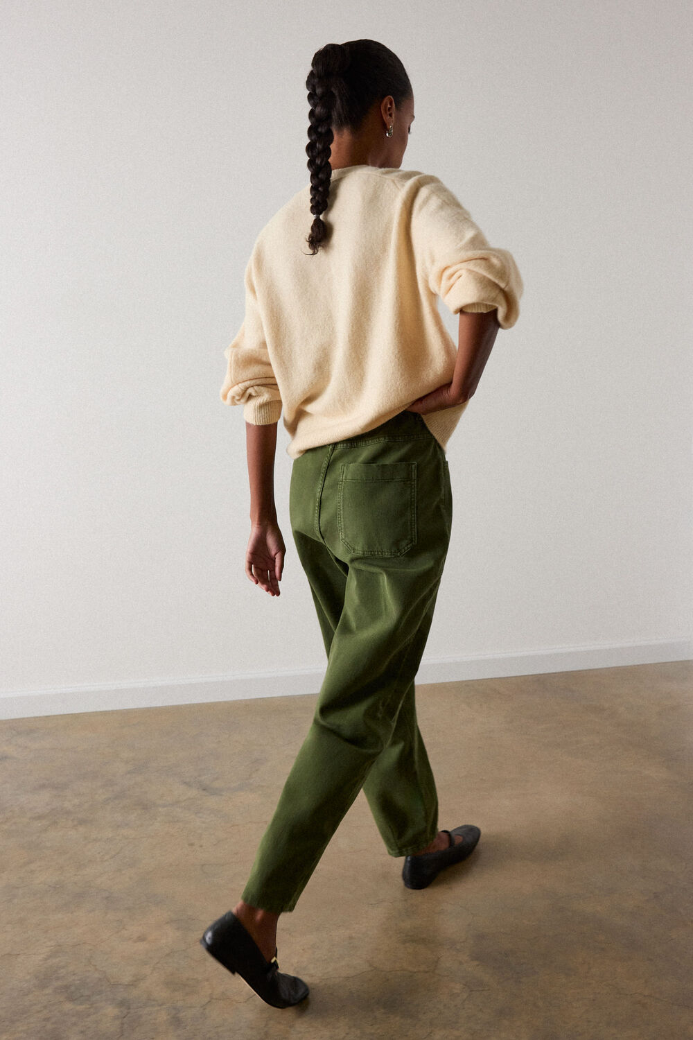 Khaki Full Length Cotton Trouser