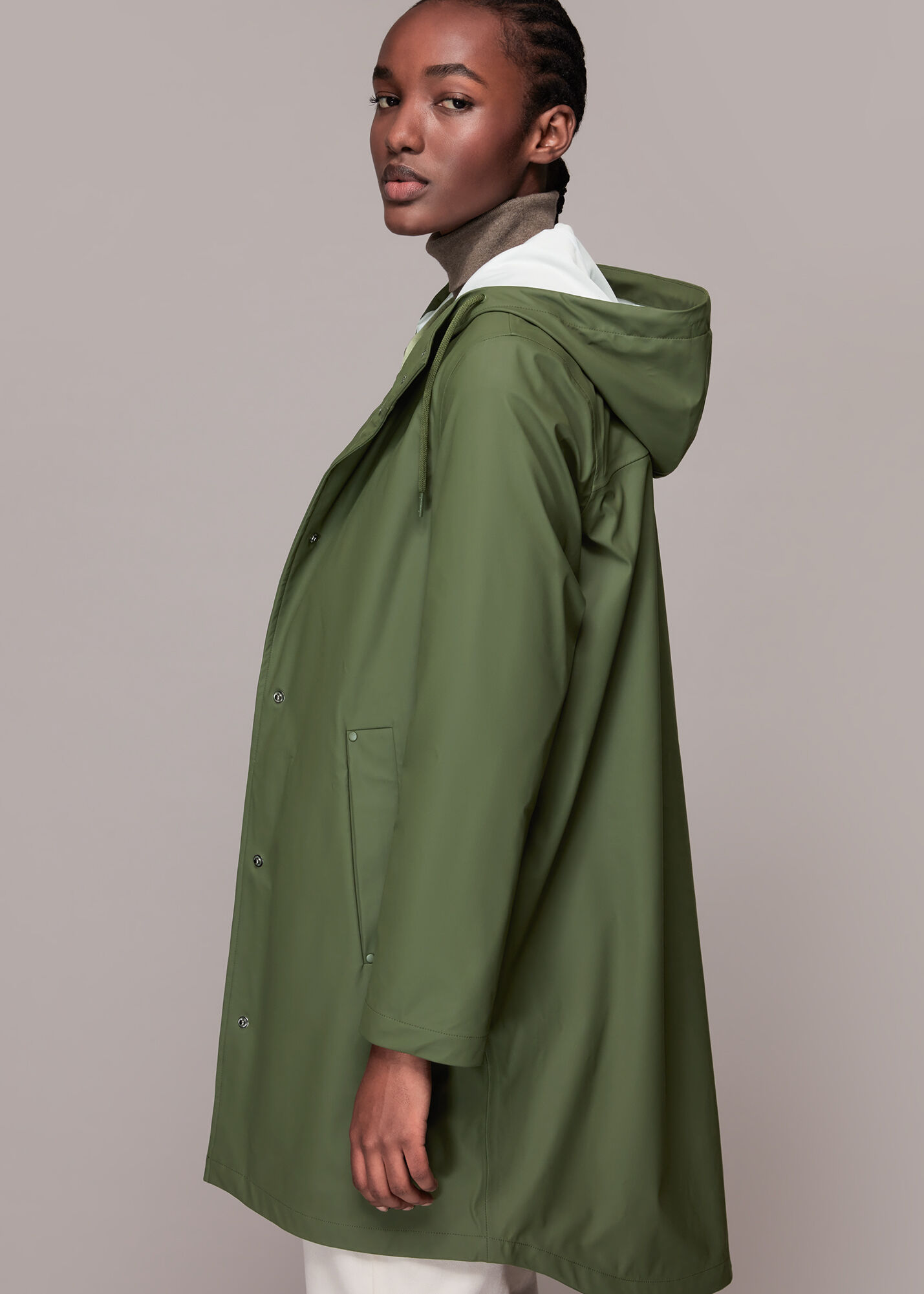 Khaki rain jacket 2025