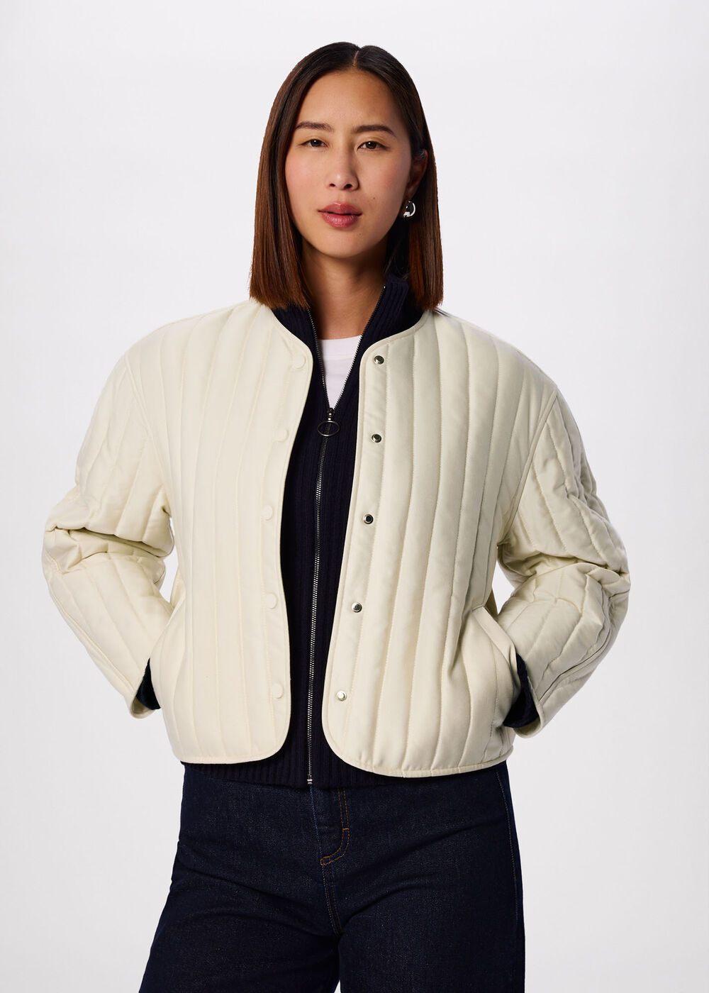 Cone Sleeve Quilted Jacket