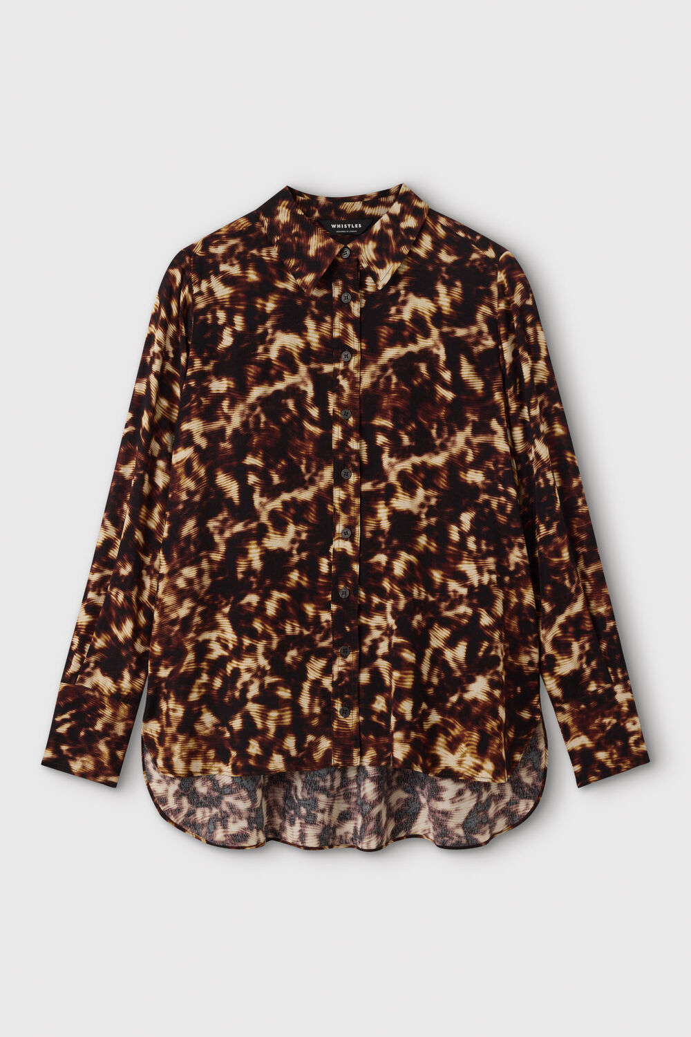 Brown Abstract Animal Viscose Shirt