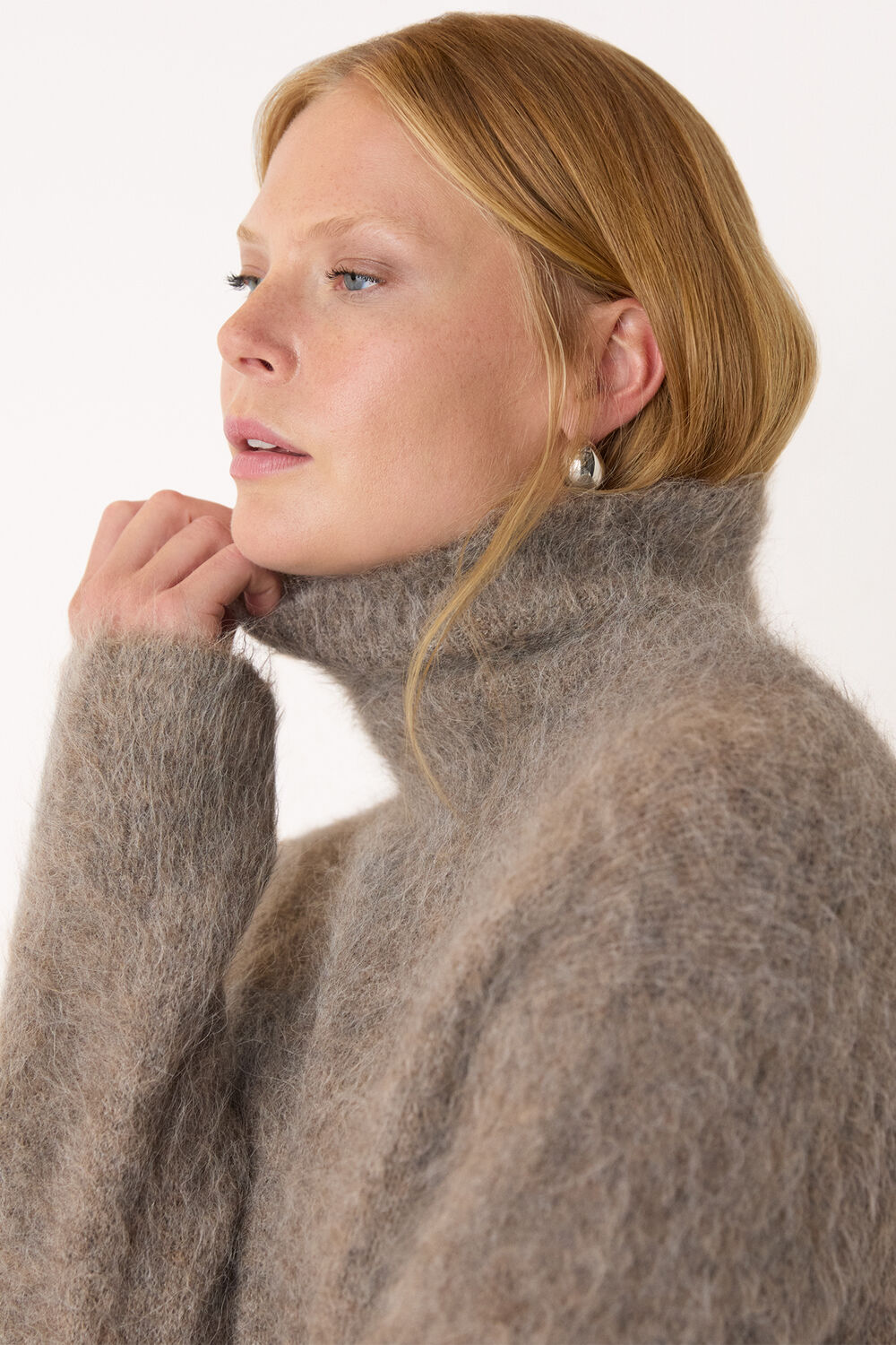 Alpaca Blend Funnel Knit