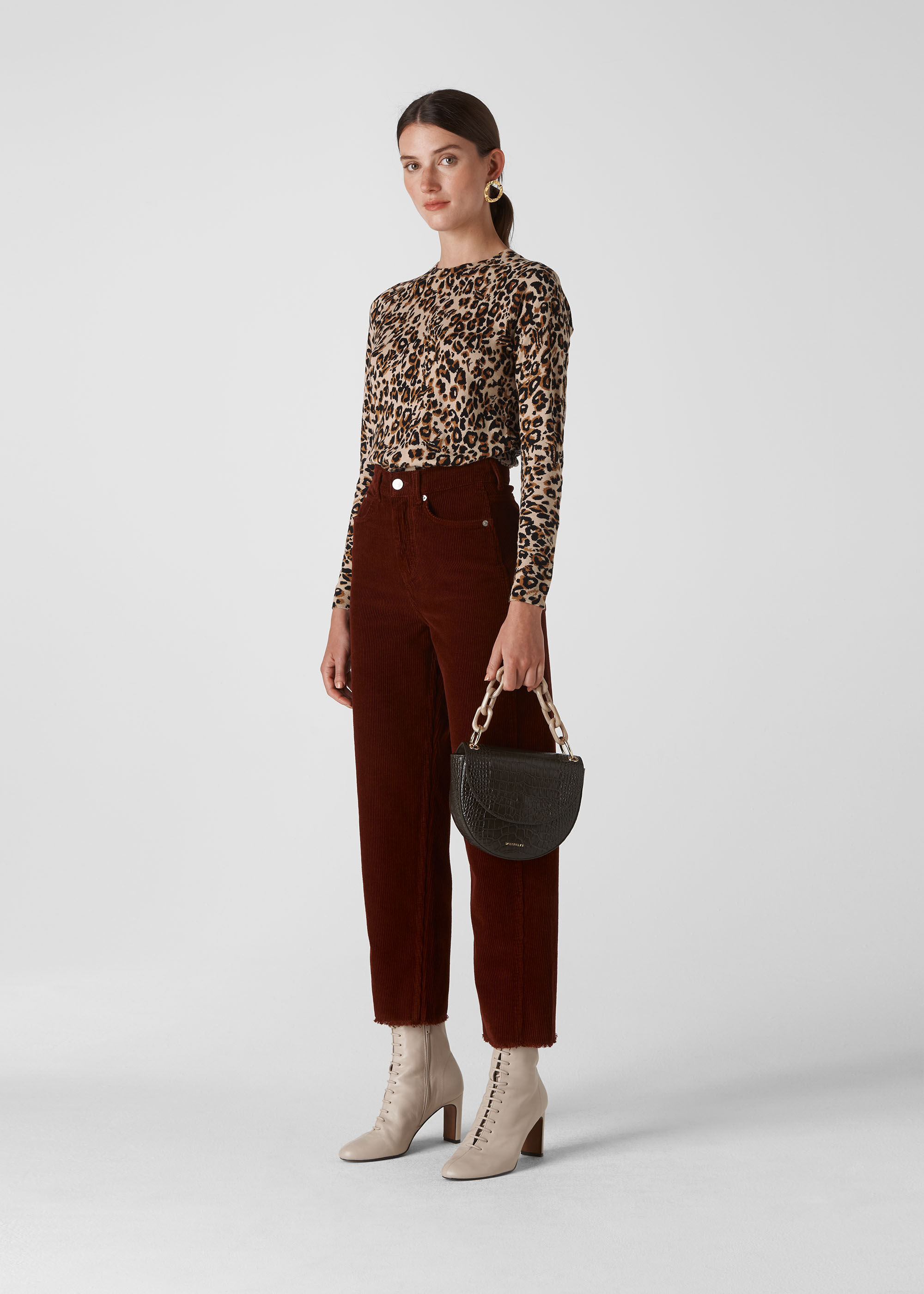 whistles leopard print bag