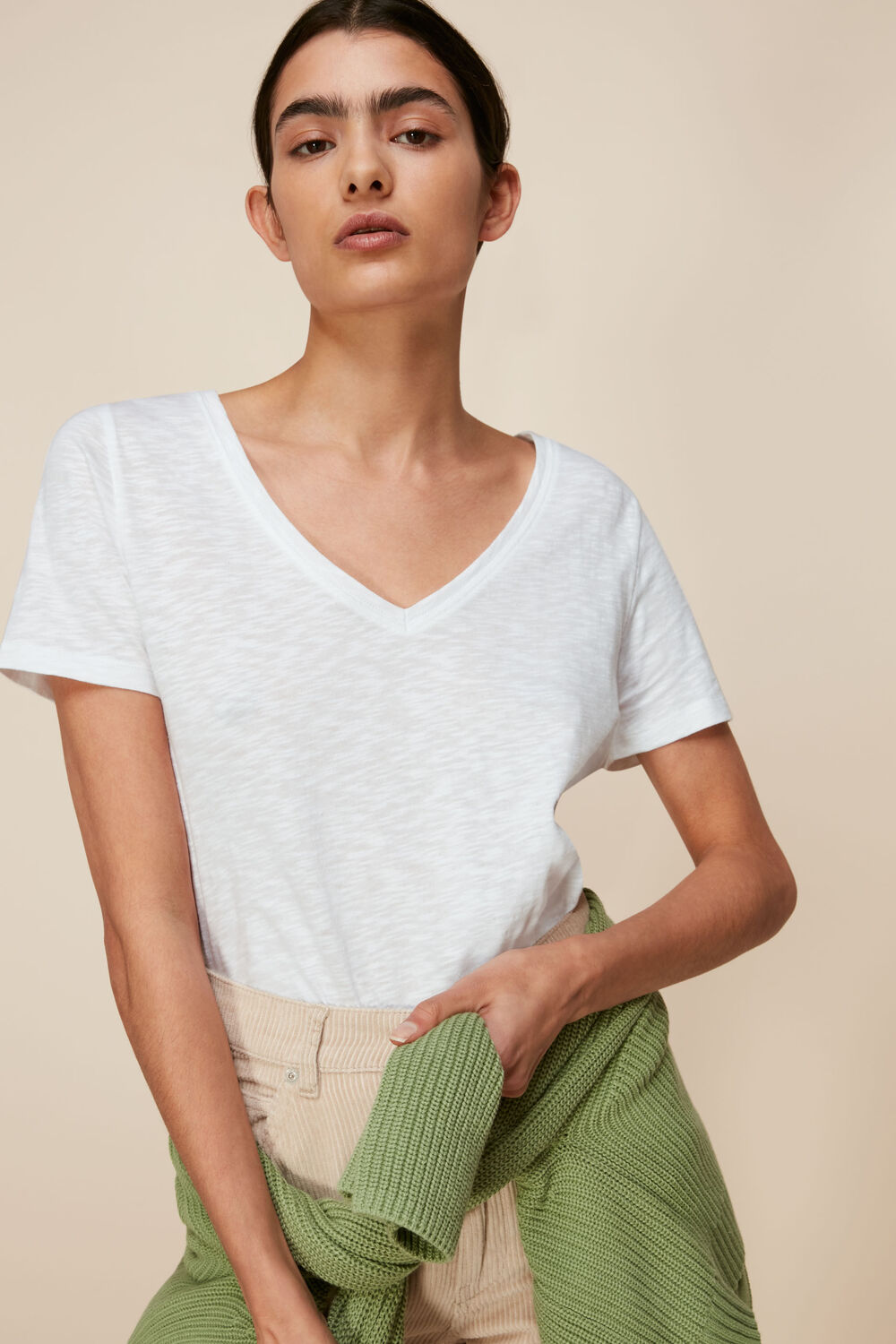 Sophie V Neck Cotton Tshirt