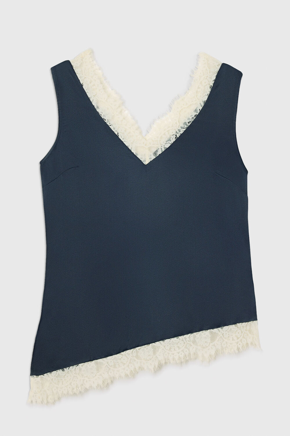 Lace Trim Satin Cami Top