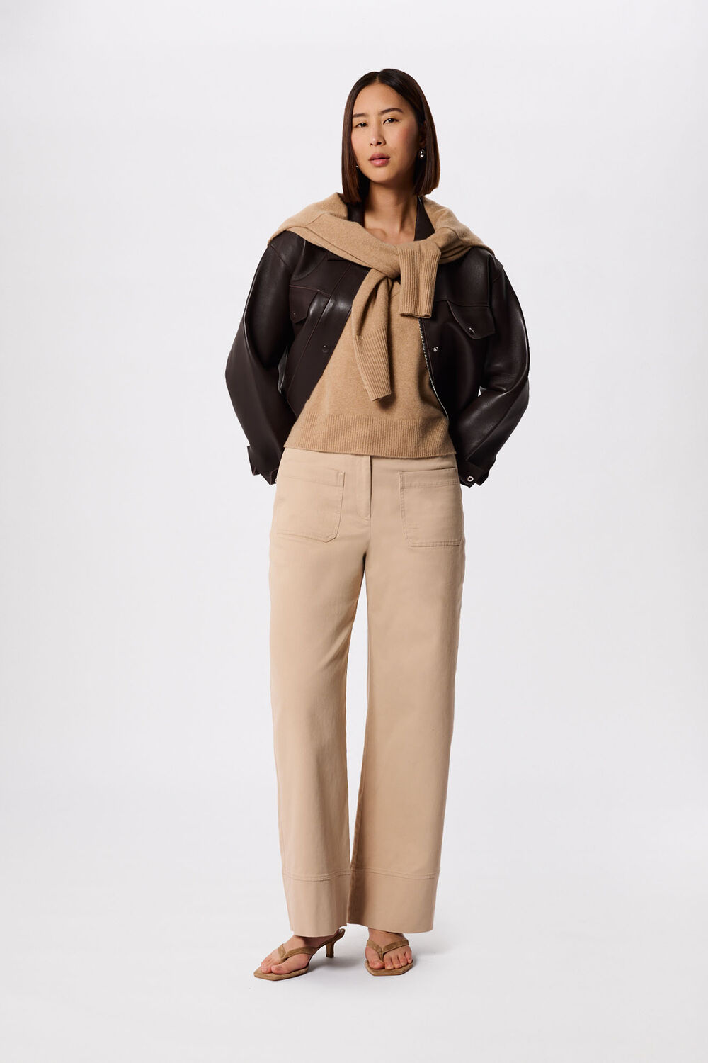 Wide Leg Casual Cotton Trouser