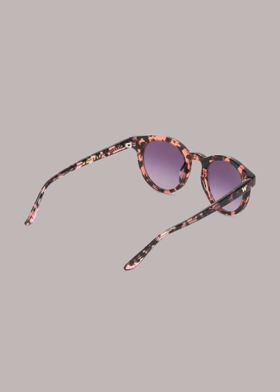 Pink Gracie Round Tort Sunglasses