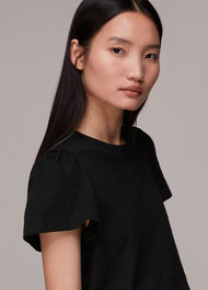 Cotton Frill Sleeve T Shirt