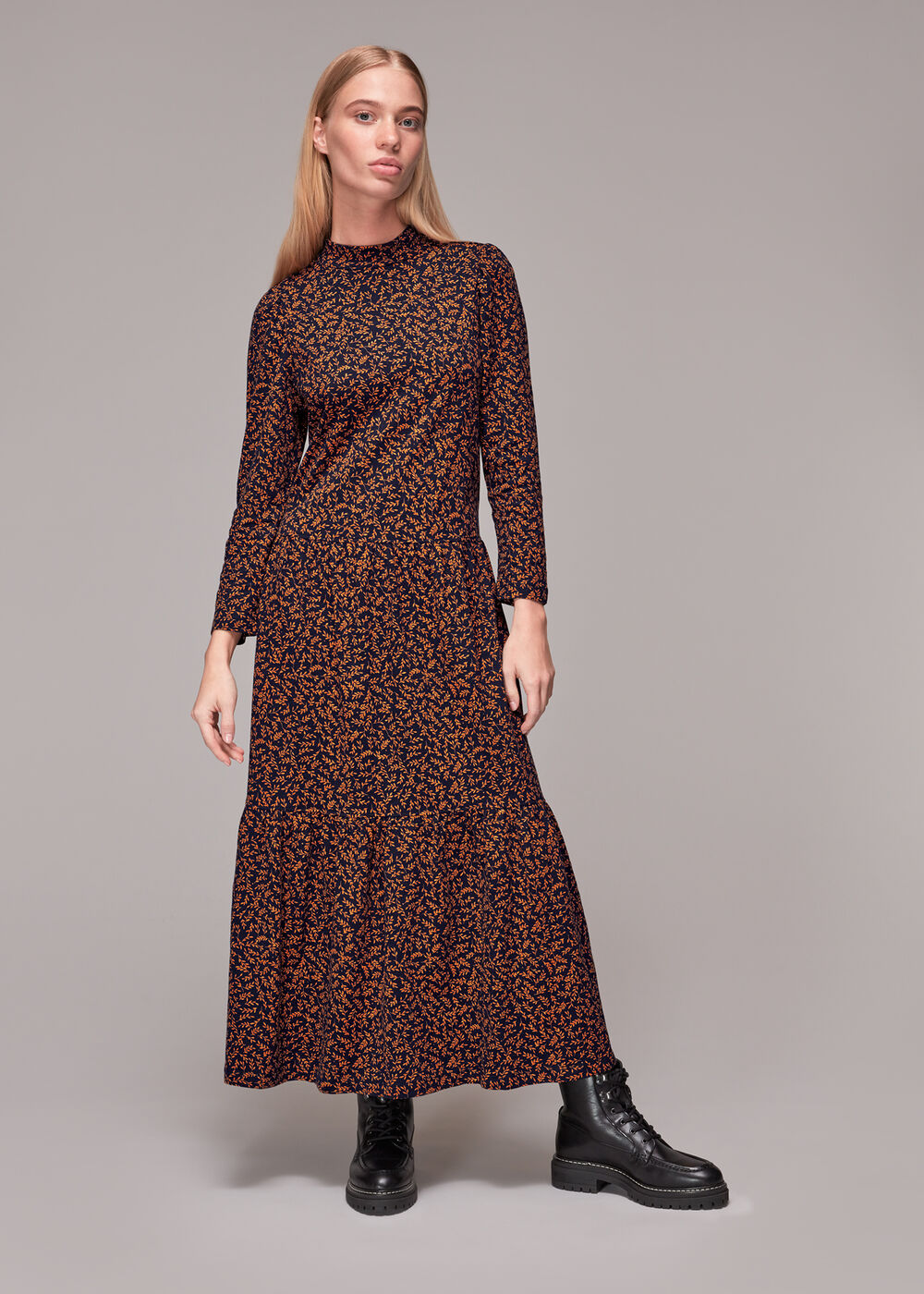 Autumn Leaves Jersey Dress