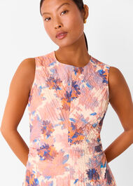 Petite Floral Textured Midi Dress