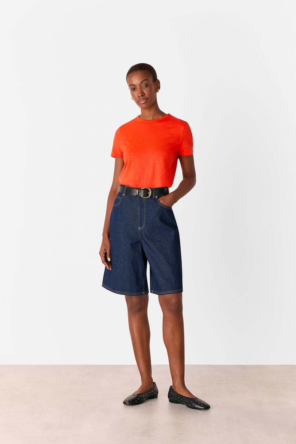 Red Posie Double Trim Tee