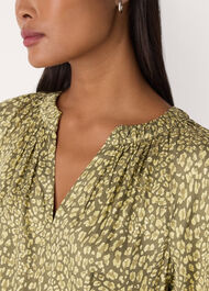 Petite Leopard Viscose Midi Dress