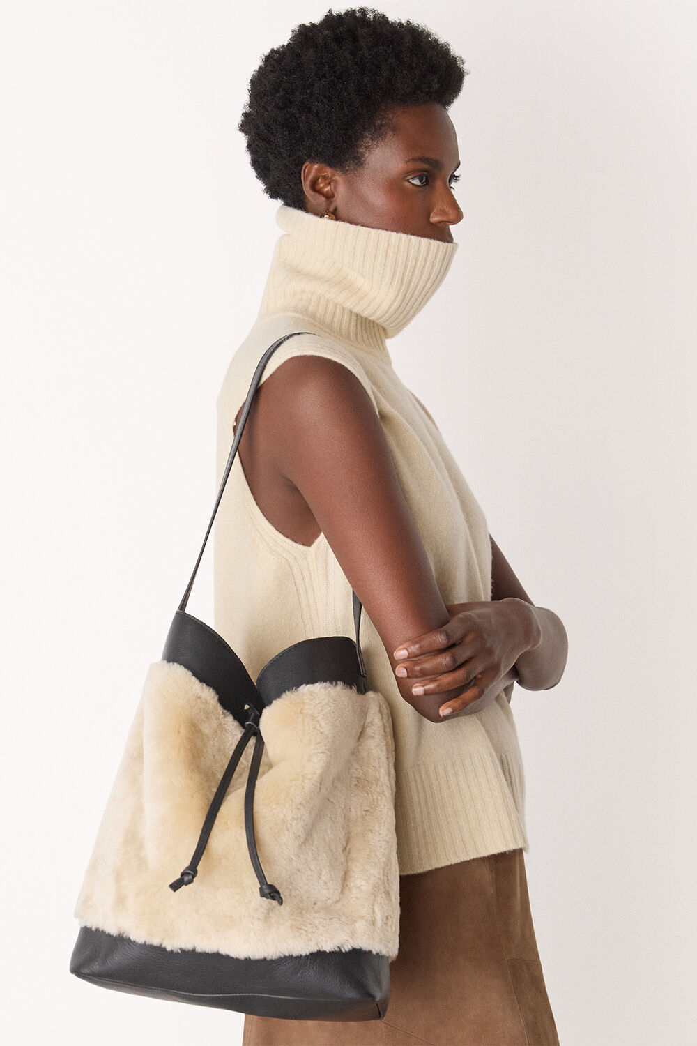 Sasha Shearling Tote Bag