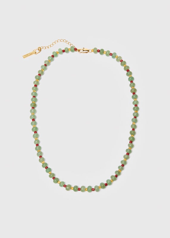 Green Mixed Bead Necklace