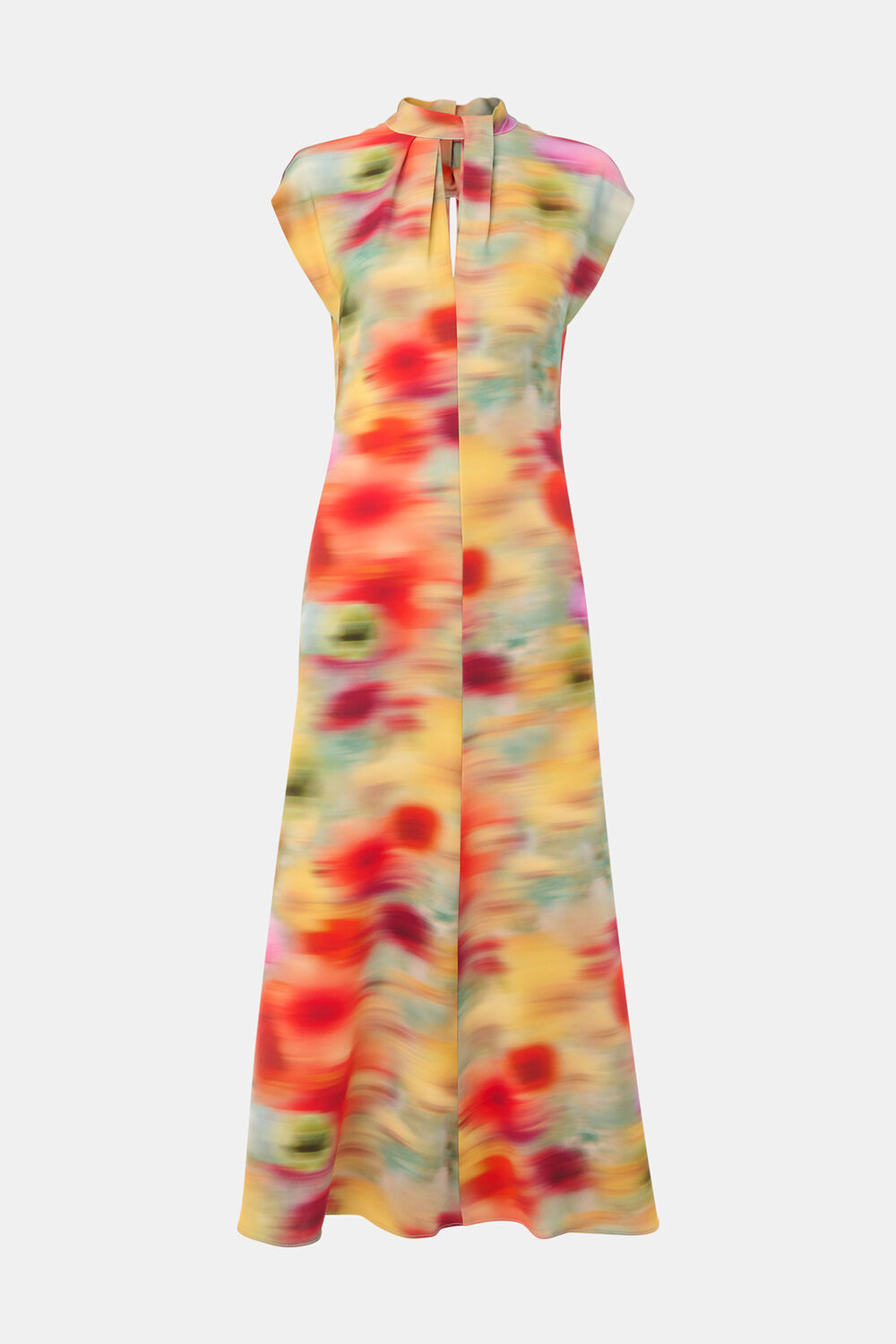 Photographic Flower Midi Dress