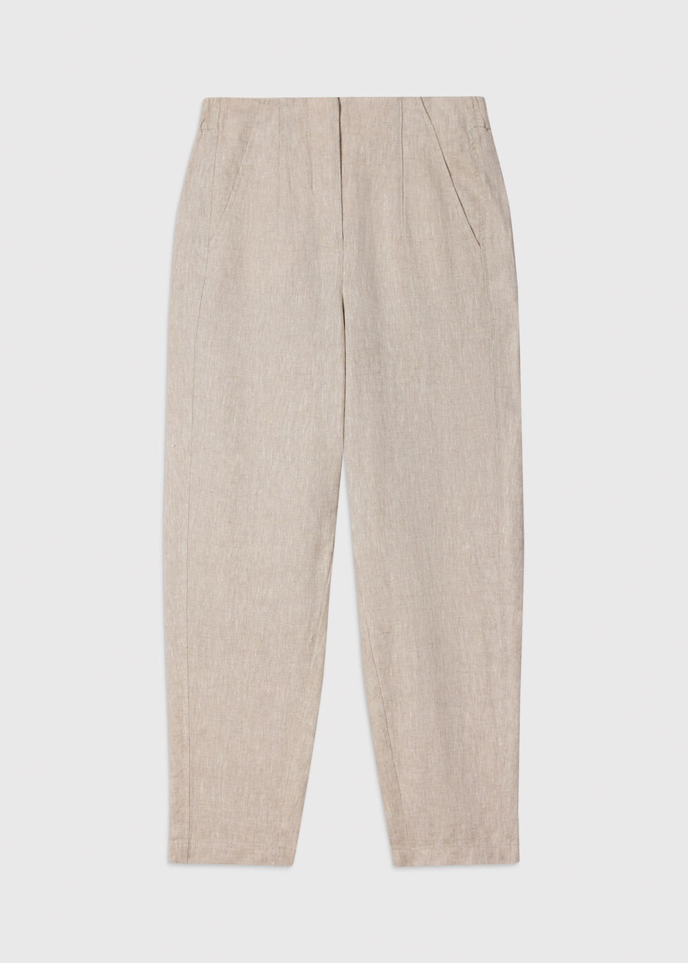 Petite Linen Barrel Leg Trouser