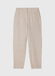 Petite Linen Barrel Leg Trouser