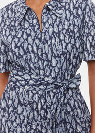 Petite Leopard Linen Blend Jumpsuit